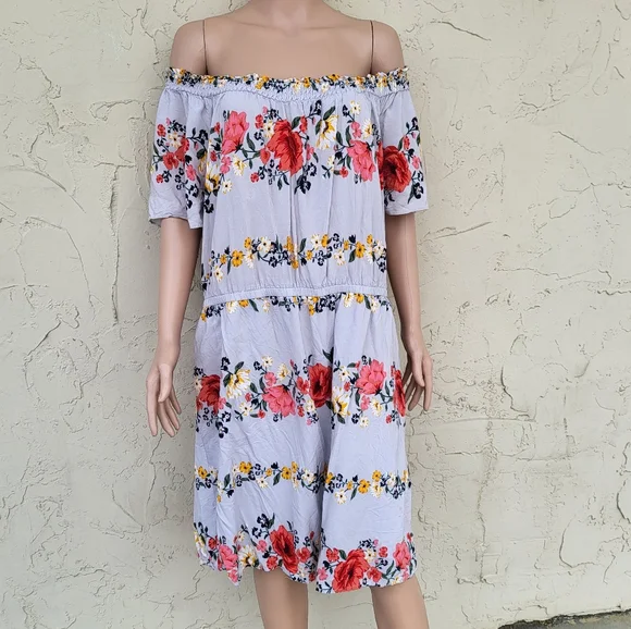 carolina herrera off shoulder denim dress Carolina Herrera